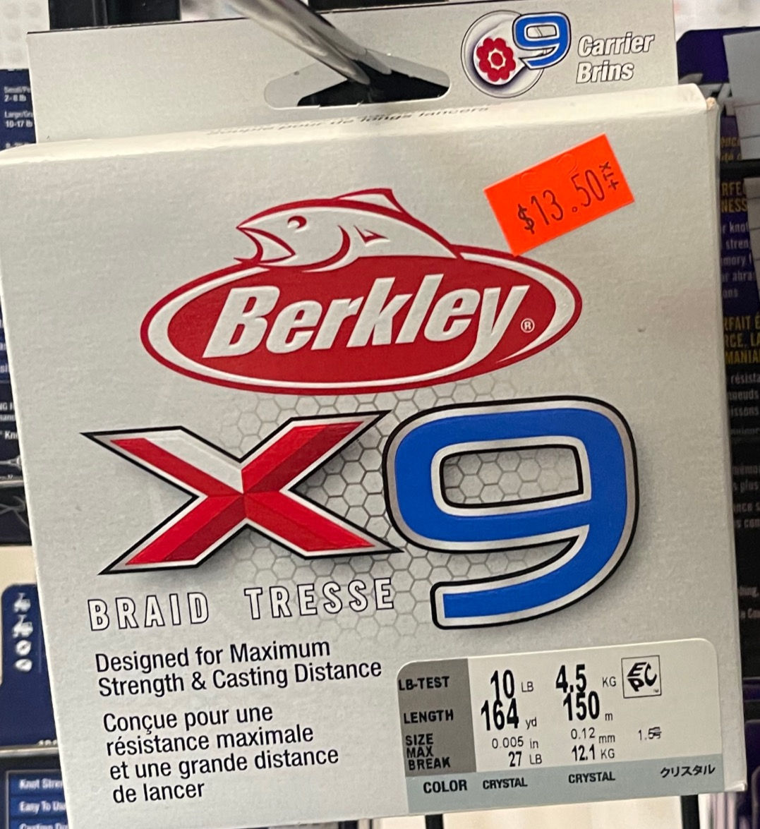 Berkley x9 Braid – 10 LB 9-Carrier Braided Fishing Line