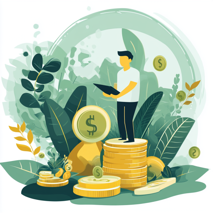 vector based image for the concept of money management