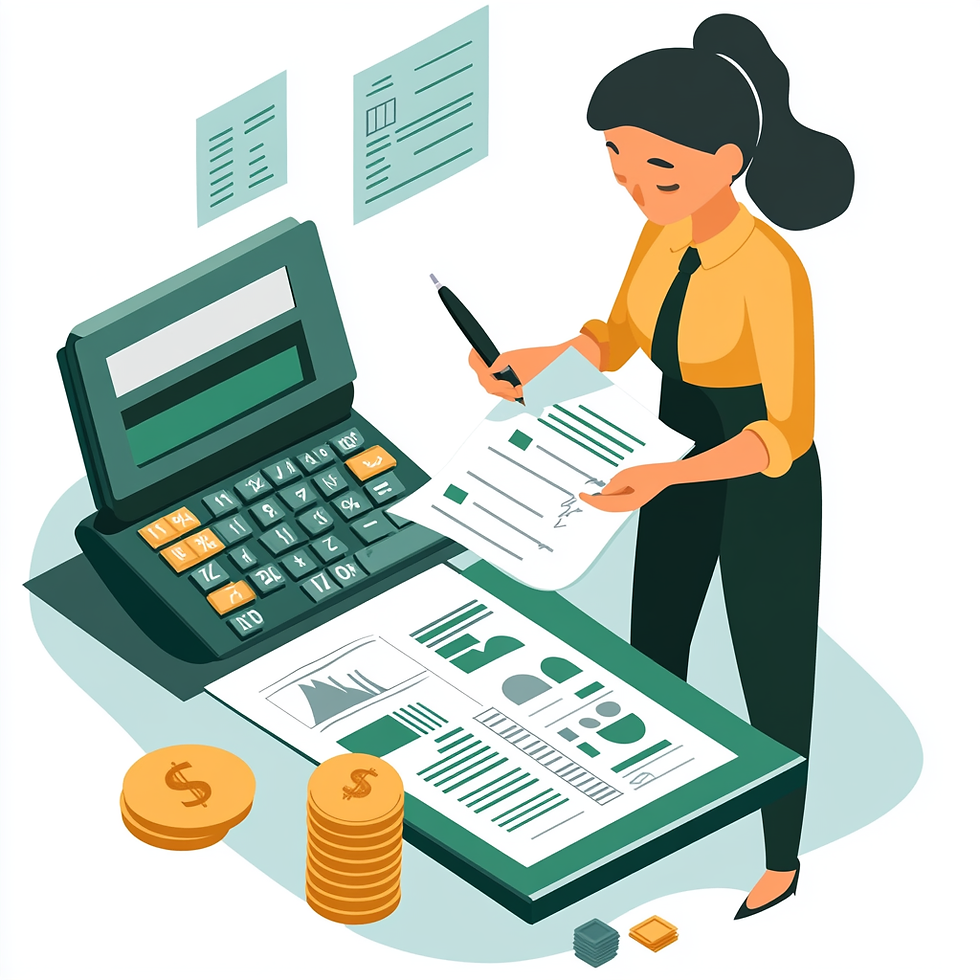 vector based image for the concept of an accountant managing finances