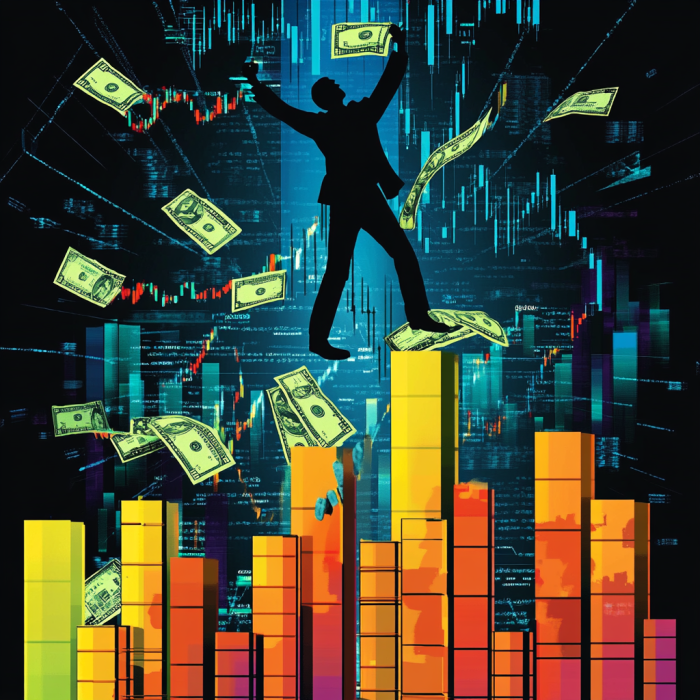 vector based image for money being earned from stock market 