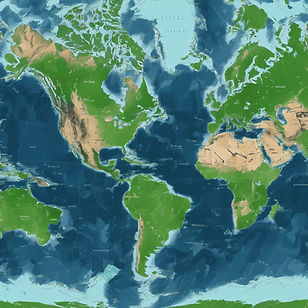 photo quality globe map background featuring north american topography with dark blues and