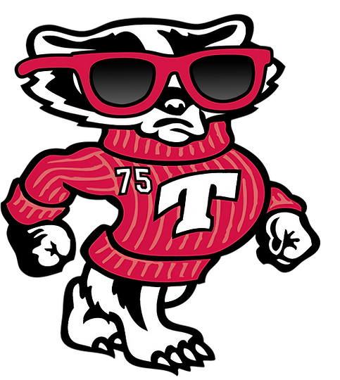 Tucson High Badger wearing red Ray Ban sunglasses