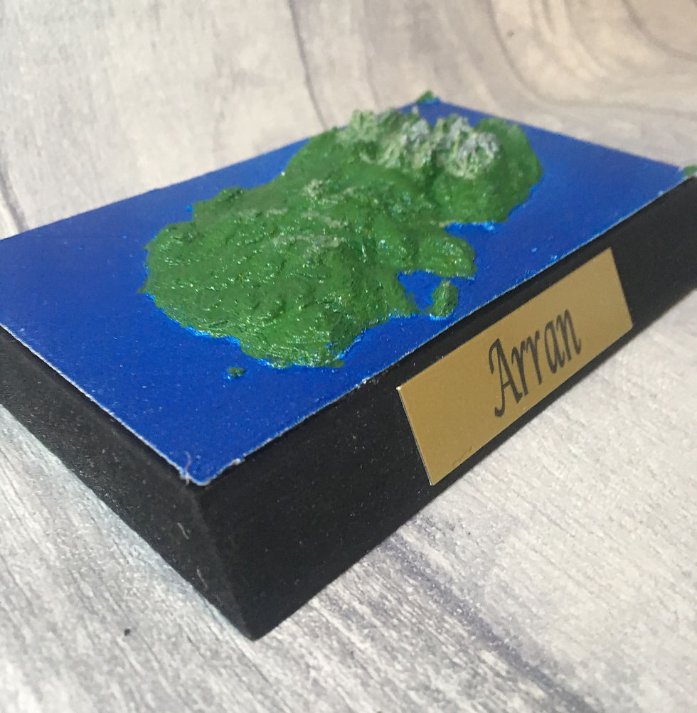 Thumbnail: Arran 3D Relief contour map