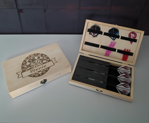 Personalised Wooden Darts Case – Custom Dart Holder Gift for Him