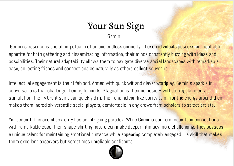 Thumbnail: Big 3 Astrology Report