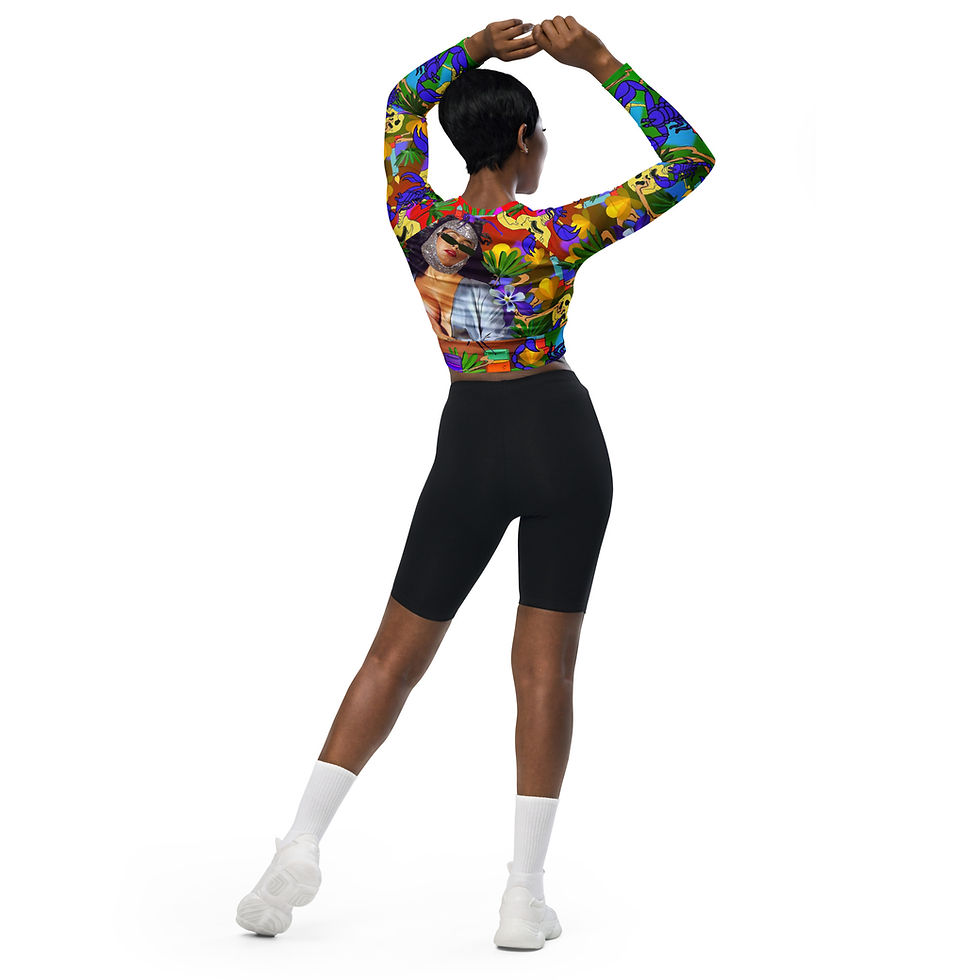 Thumbnail: Scorpio Sis- Recycled long-sleeve crop top