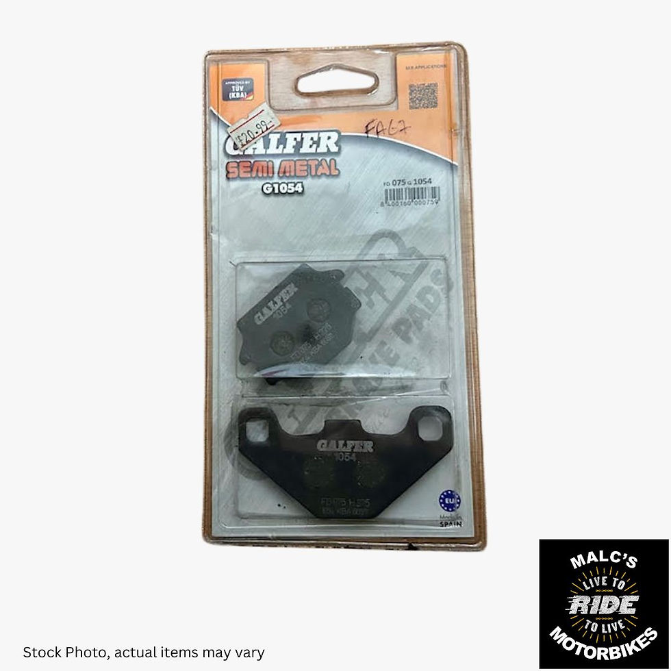 Galfer Brake Pads in package. Malcsmotorbikespares Live to Ride. Black parts
