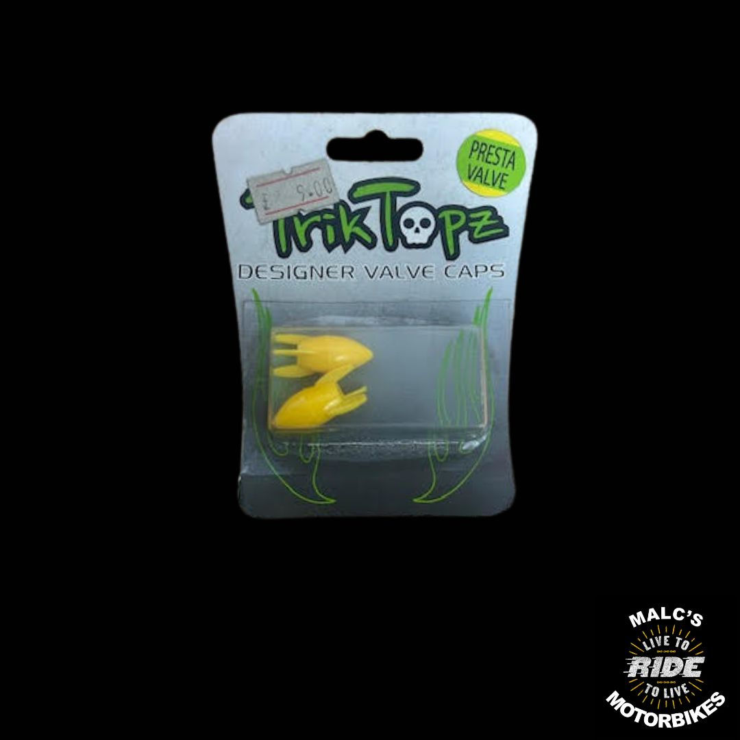 TrikTopa motorcycle turn signal lens with packaging. Malcsmotorbikespares logo in corner.