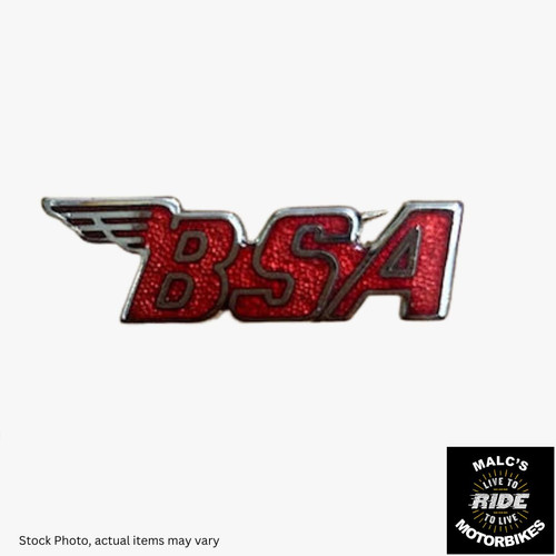 Red Bsa Lettering BSA Lettering Pin Badge | MalcsmotorbikesparesInStock