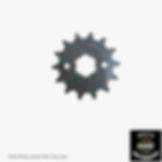 Motorcycle sprocket on white background, Malc's Ride With Motorbikespares, actual items may vary.