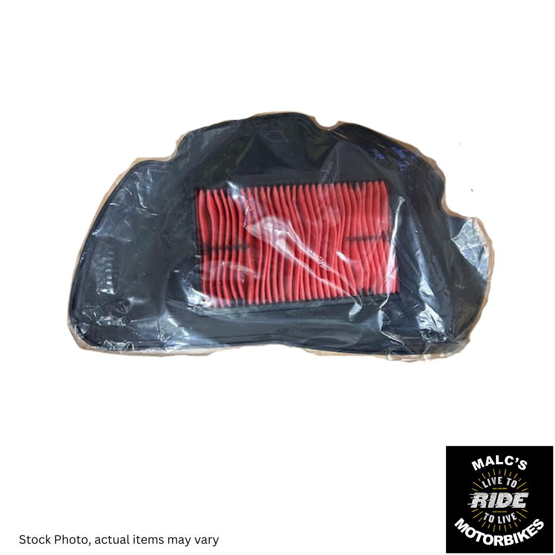 Black air filter with red filter visible, Malc's Ride, Malcsmotorbikespares