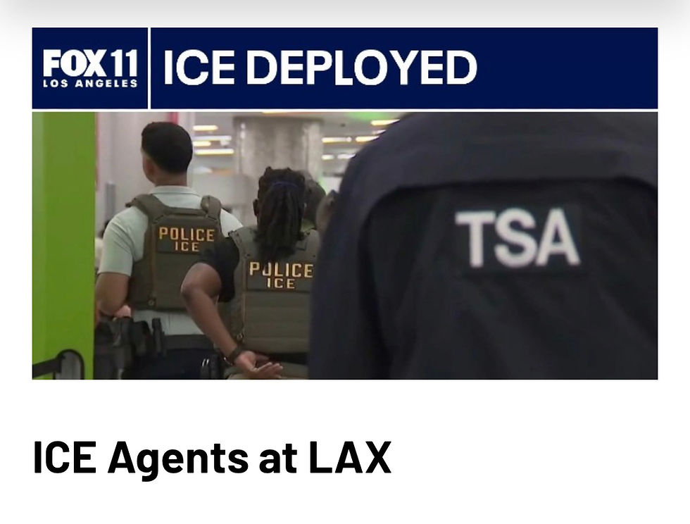 LAXで目の前の女性が別室送りに。