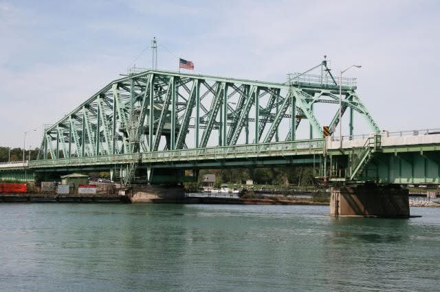 Bridge connecting Grosse Ile Island to the Downriver Michigan mainland over the Trenton Channel
