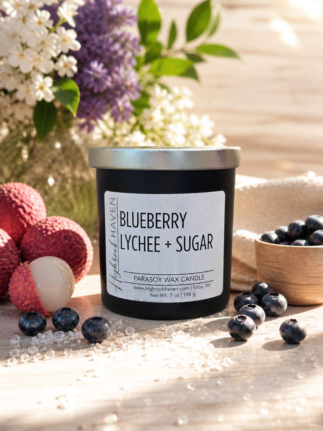 Blueberry Lychee + Sugar - Parasoy Wickless Candle
