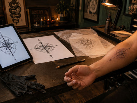 Okładka bloga Szerytattoo - Skóra to nie kartka - dlaczego projekt tatuażu trzeba dopasować do ciała