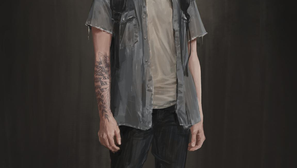 Przykład tatuaży w grze The Last of Us.