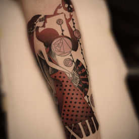 Tatuaż w stylu neotradycyjnym, wykonany w Szerytattoo przez Aldonę.