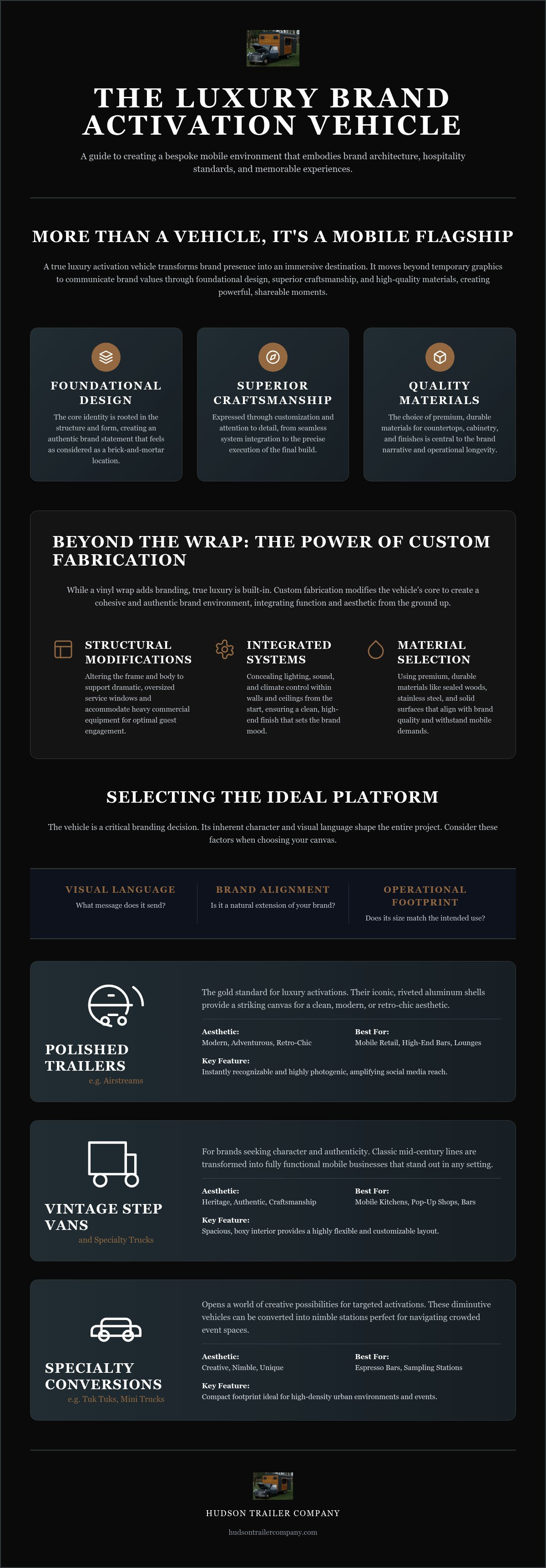 Luxury brand activation vehicle