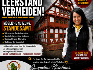 Pressemitteilung 3/26 Ratsweinkeller Gifhorn: Leerstand beenden – Chance für ein Standesamt nutzen