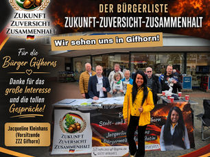 Pressemitteilung 4/26 Erfolgreicher erster Infostand der Bürgerliste Zukunft-Zuversicht-Zusammenhalt in Gifhorn