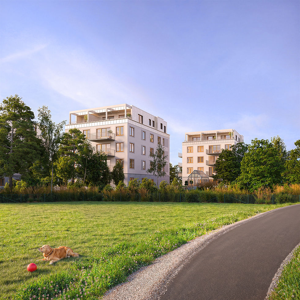 Grönt flerbostadshus i Nol