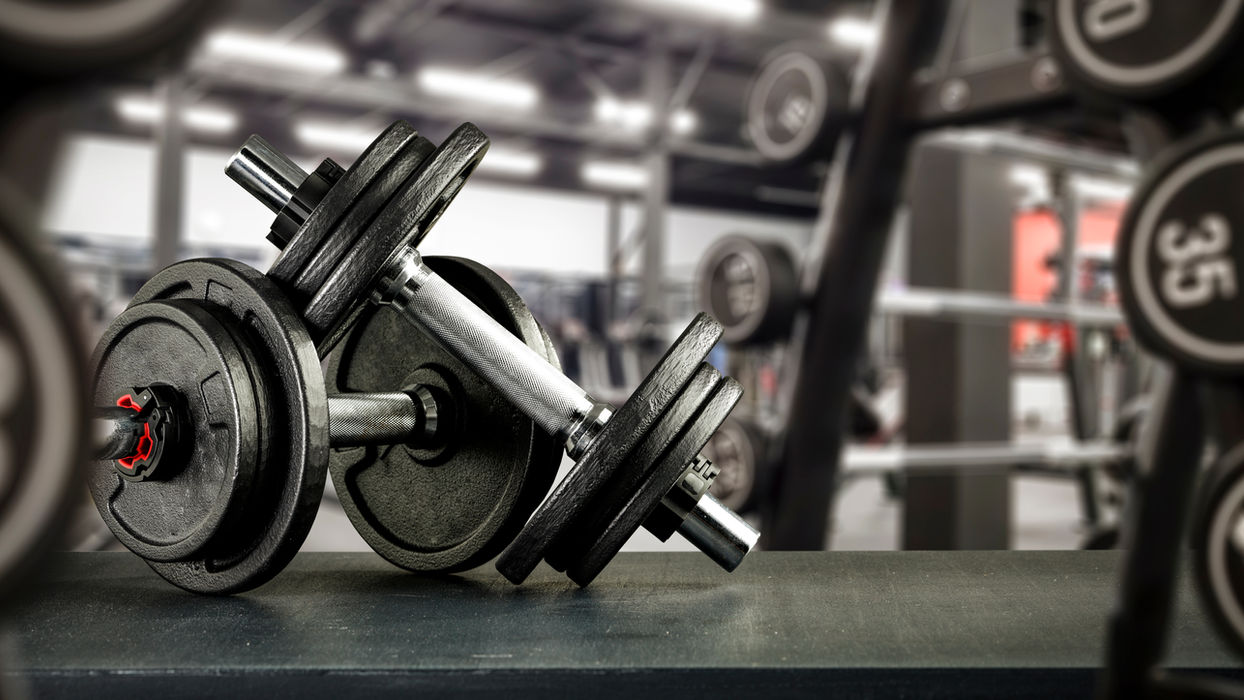 Hantel, gym, träning, styrka