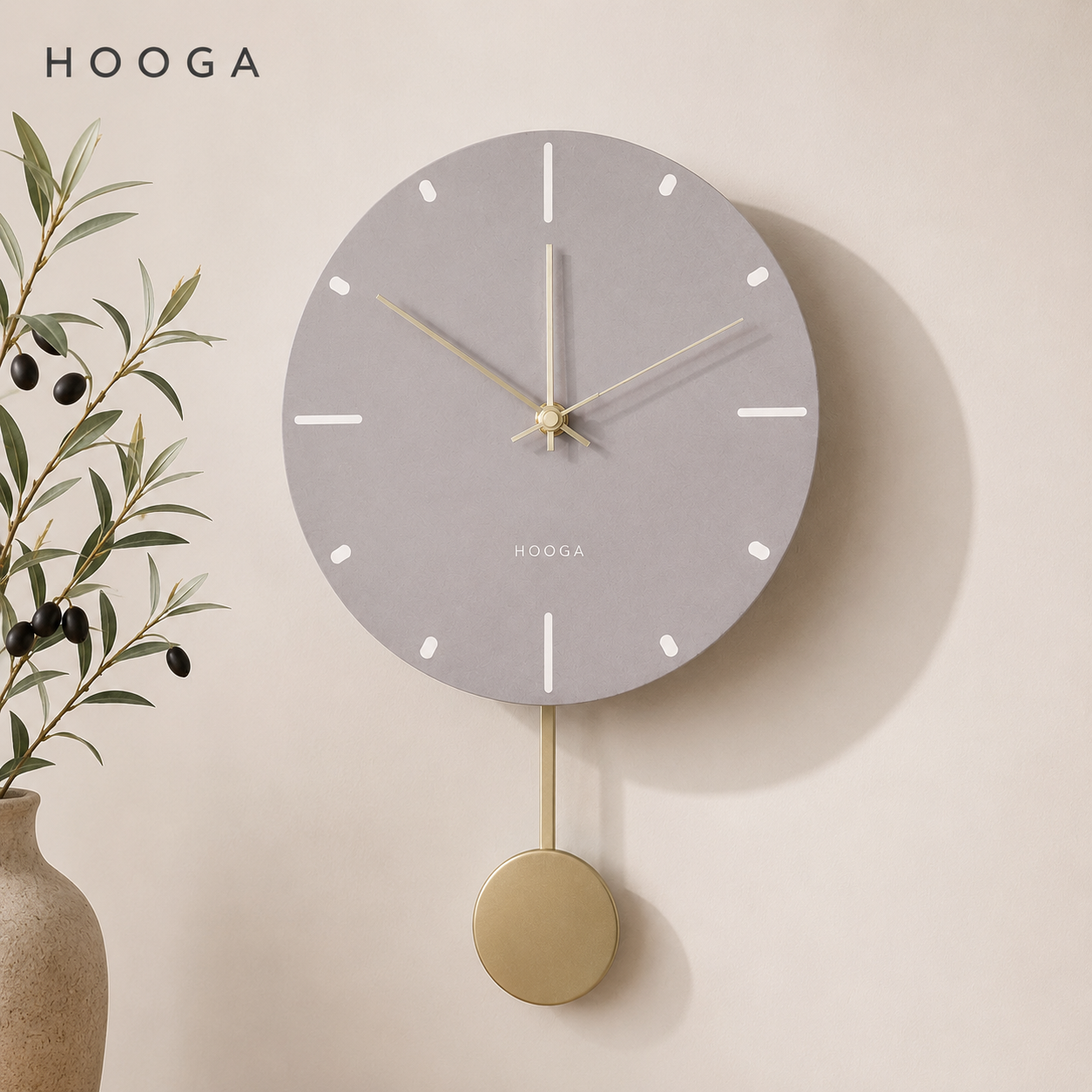 HOOGA Wall Clock MYLA(Brown)