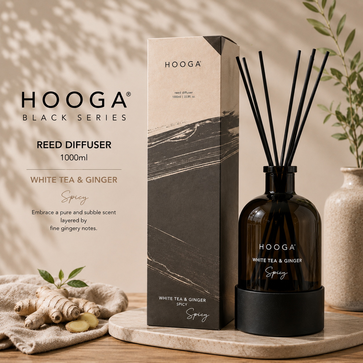 HOOGA Black Series Reed Diffuser 1L