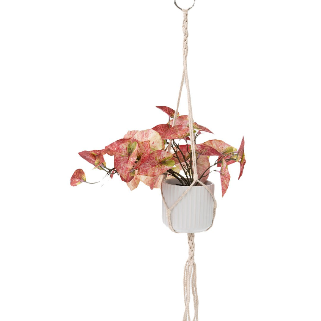 HOOGA Faux Botanical 05BPOHE01 Caladium in Hanging Pot