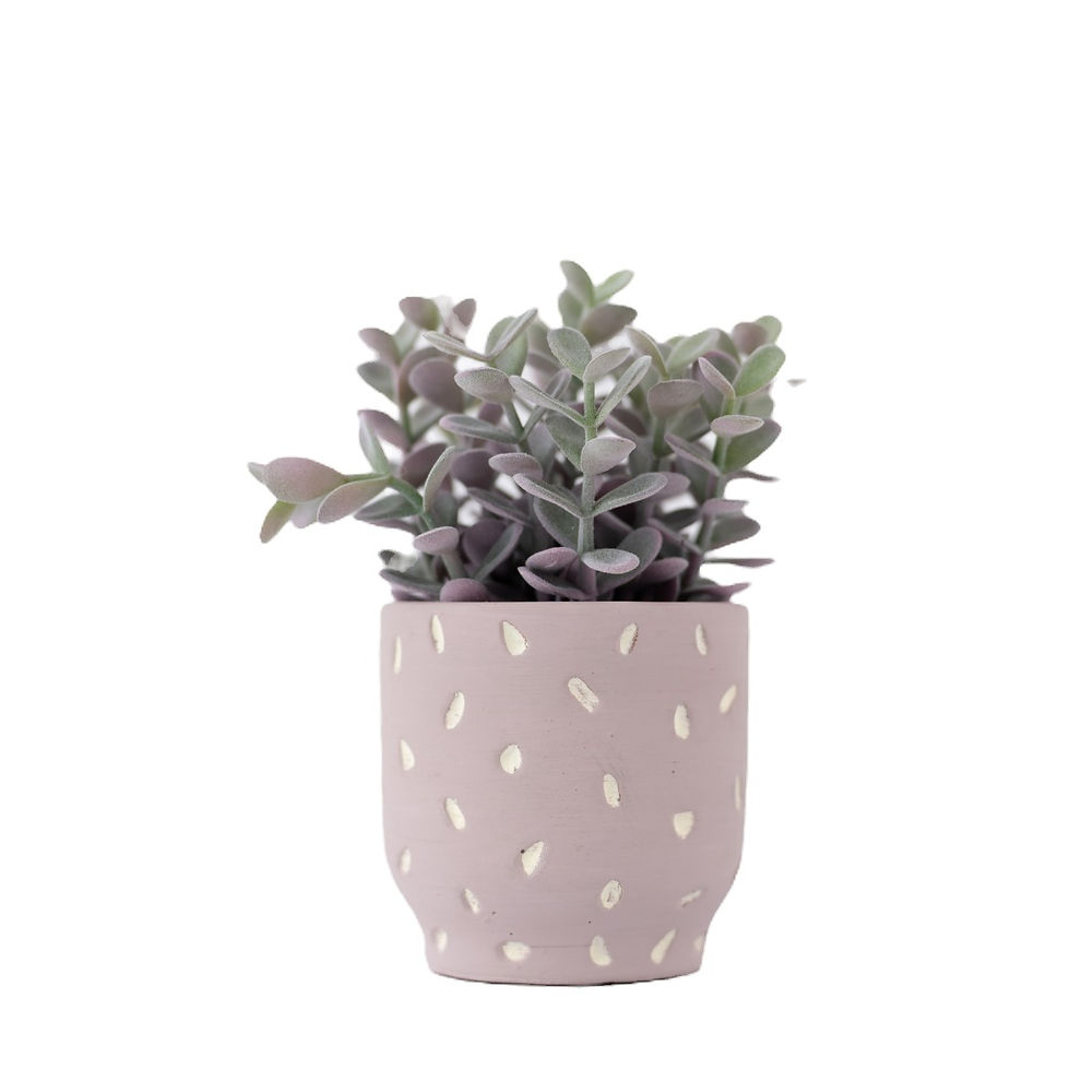 HOOGA Faux Botanical 05BPOTS01 Flocking Succulent in Pot