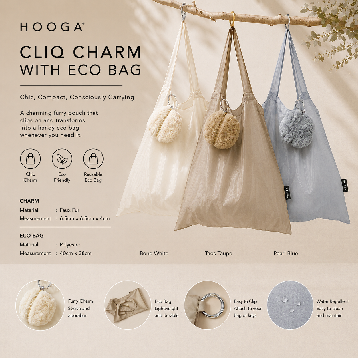 HOOGA CLIQ Charm With Eco Bag