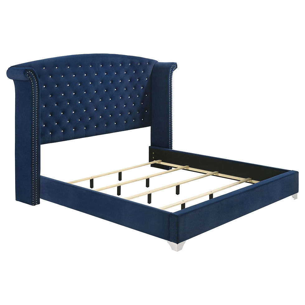 Thumbnail: Melody Upholstered Wingback Bed – Pacific Blue