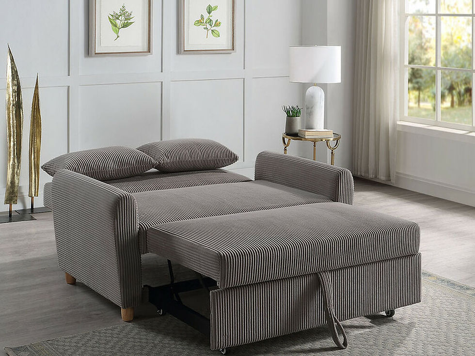 Thumbnail: Justine 54" Brown Corduroy Convertible Sleeper Loveseat