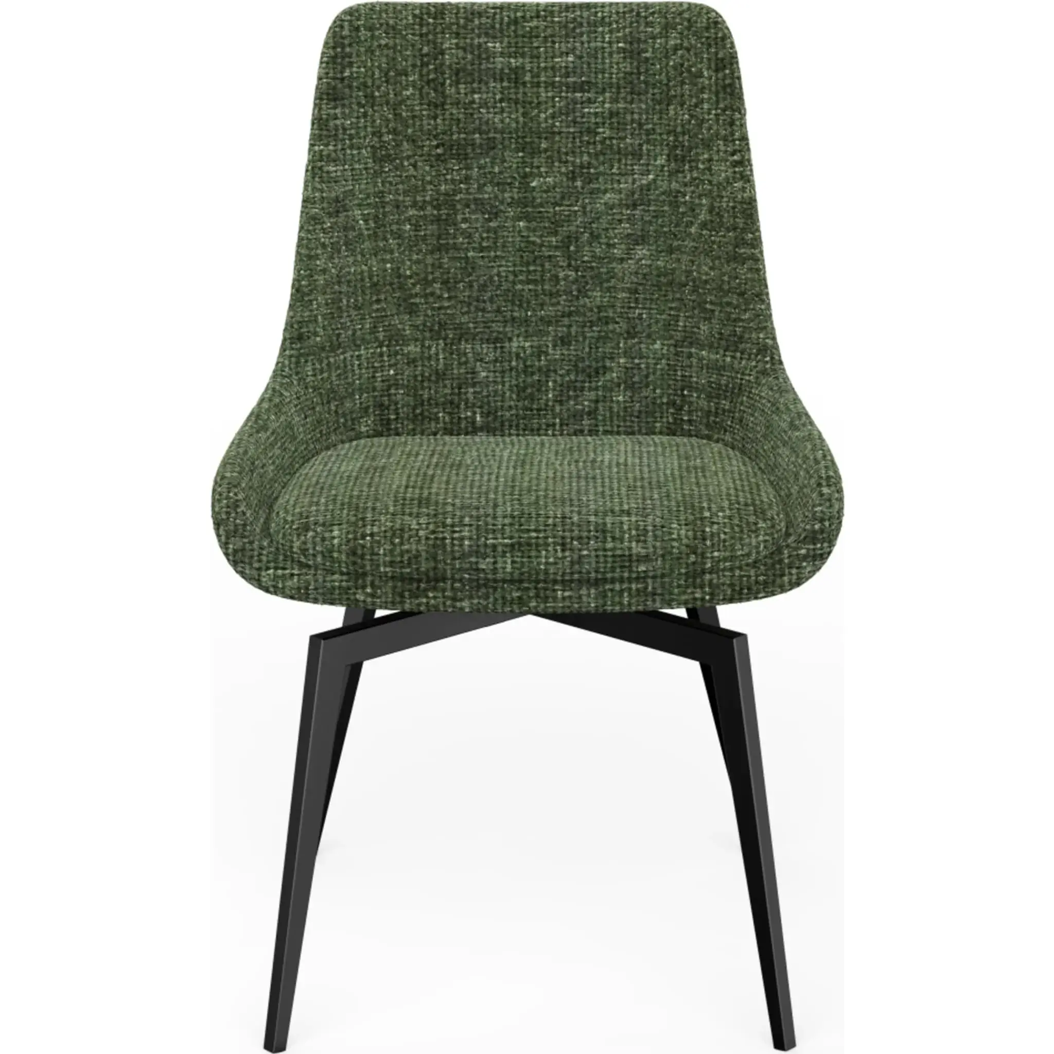 CEO 180 Degree Return Swivel Upholstered Dining Chair in Olive