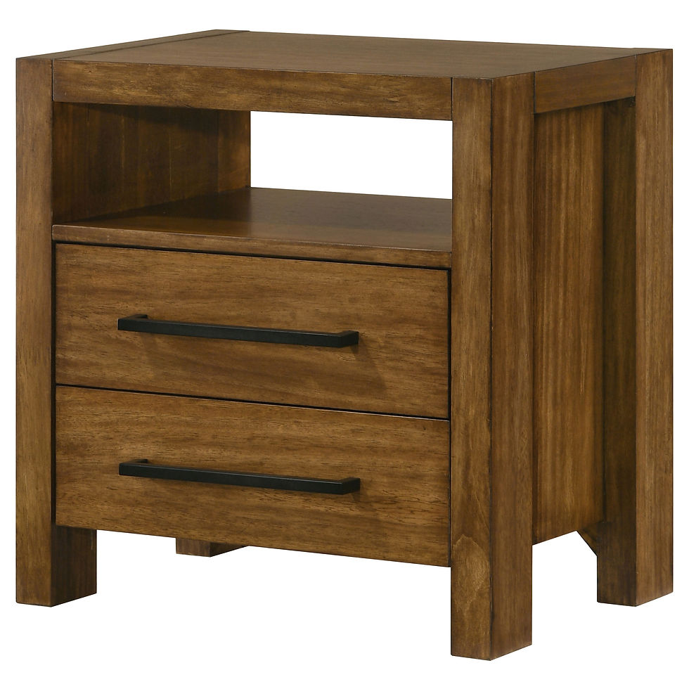Miniatura: Adderley 2-Drawer Nightstand – Warm Brown