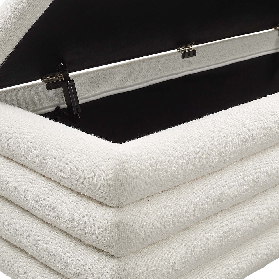 Miniatura: Mezzo Boucle Upholstered Storage Bench in Cloud