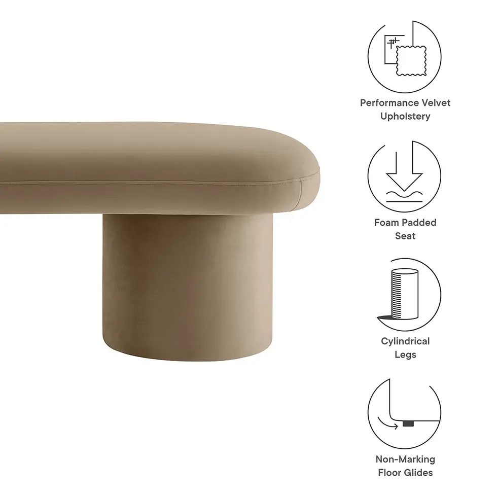 Miniatura: Orla Performance Velvet Bench in Taupe