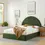 Miniatura: Solana Arched Performance Velvet Platform Bed – Moss Green