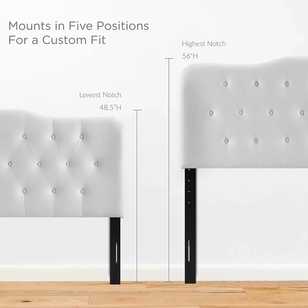 Miniatura: Annabel Upholstered Vinyl Headboard in White