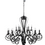 Thumbnail: Black Metal Scroll Antique Style 18 Light Room Chandelier, 43" x 43" x 40"