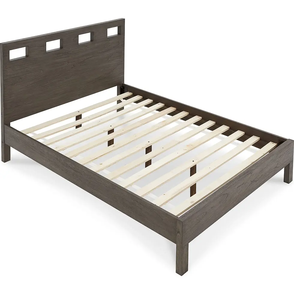 Miniatura: Riva Wood Bed in Sharkskin