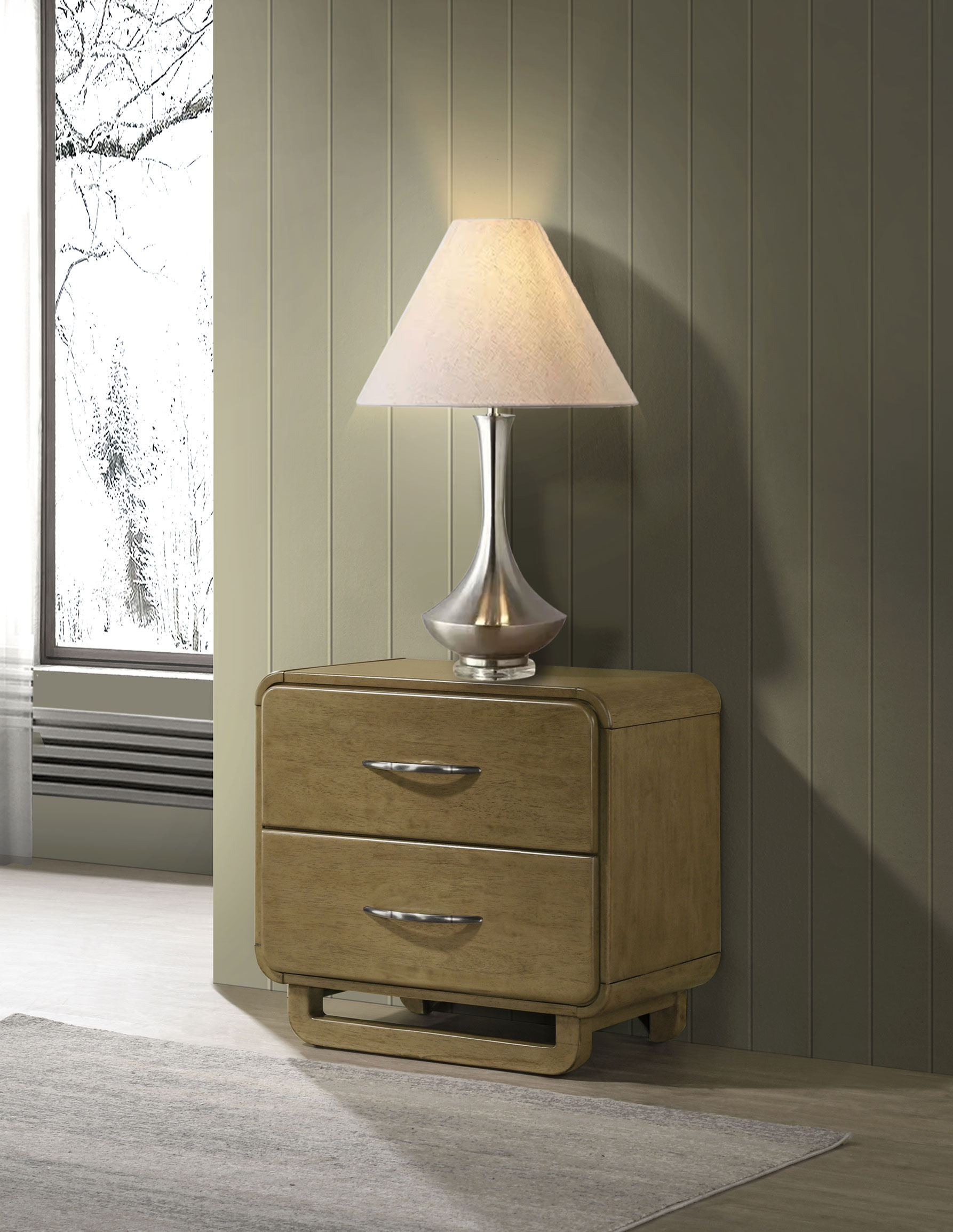 Amsbury 2-Drawer Nightstand – Nutmeg