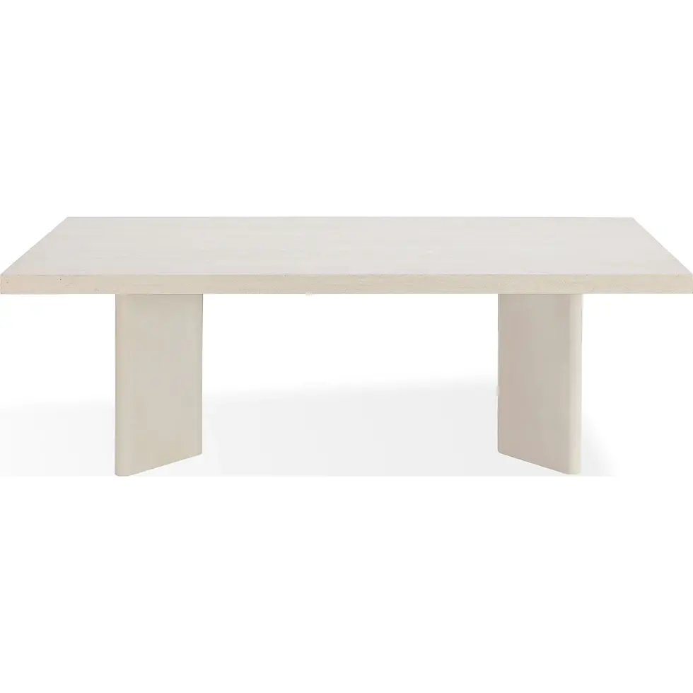 Miniatura: Caye Stone Top Double Pedestal Dining Table with Ivory Cement Base
