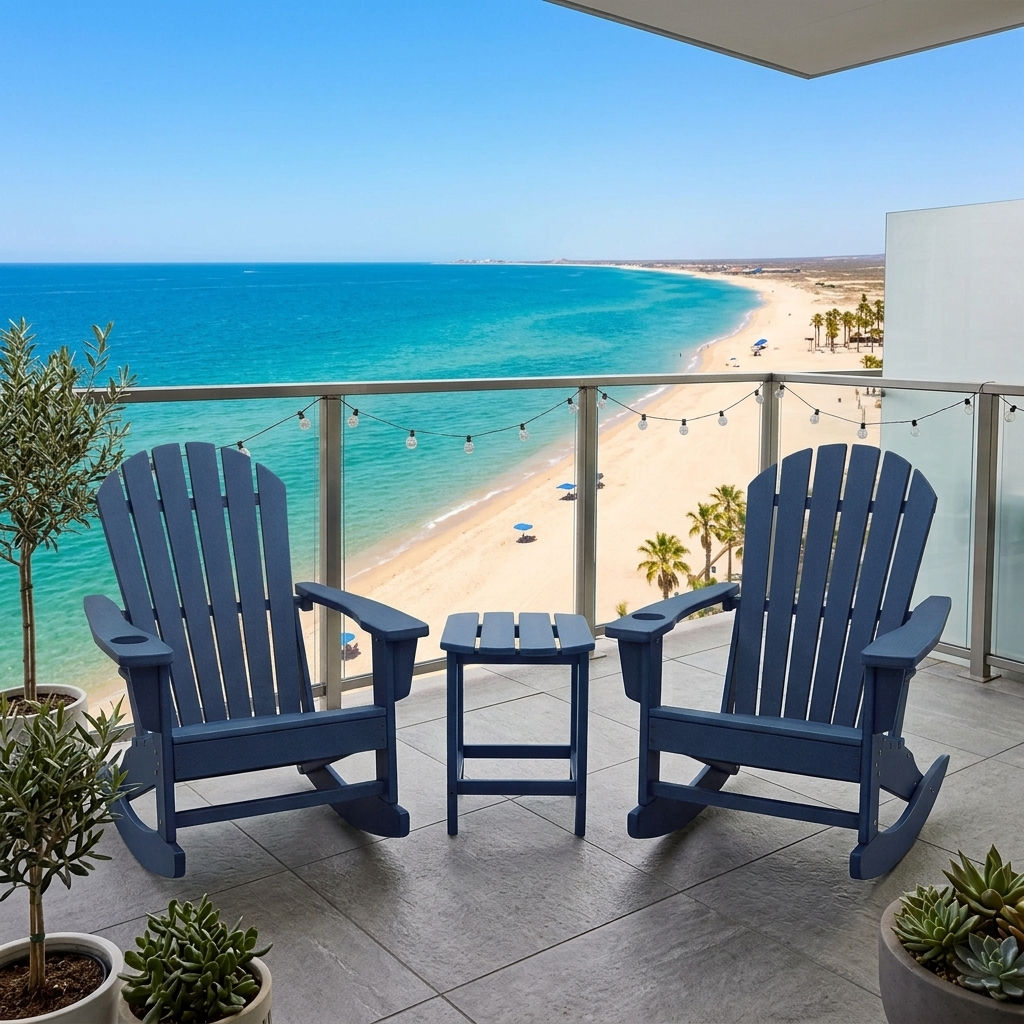 Sundown Treasure 2 Rocking Chairs with End Table – Blue