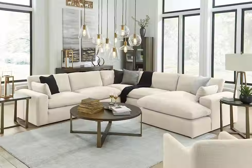 Thumbnail: Elyza 5-Piece Sectional with Chaise – Linen