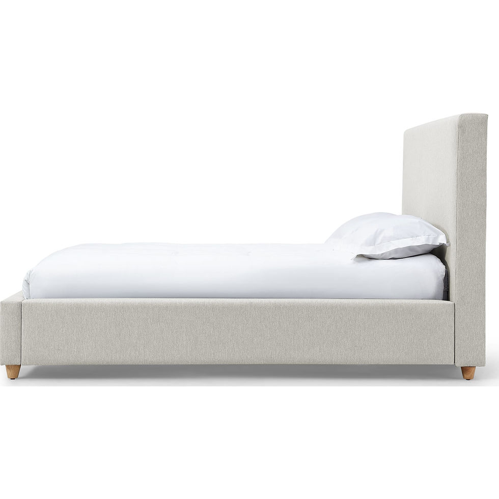 Miniatura: Olivia Upholstered Platform Bed in Ivory (2026)