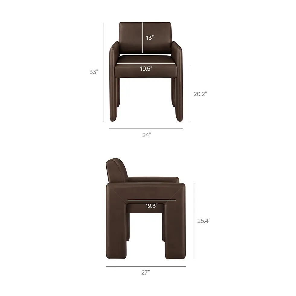 Miniatura: Daven Vegan Leather Dining Armchair in Espresso