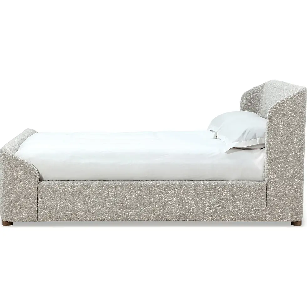 Thumbnail: Kiki Upholstered Platform Bed in Cotton Ball Boucle