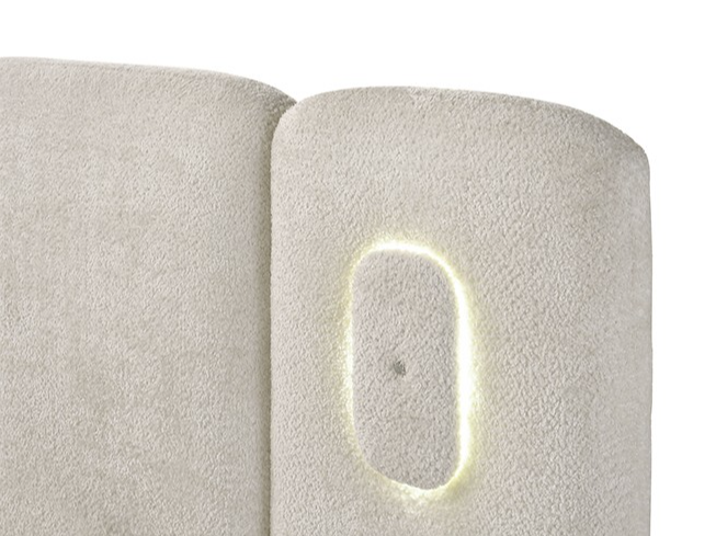 Thumbnail: Newhaven Upholstered Bed – Ivory White Bouclé with LED Lighting