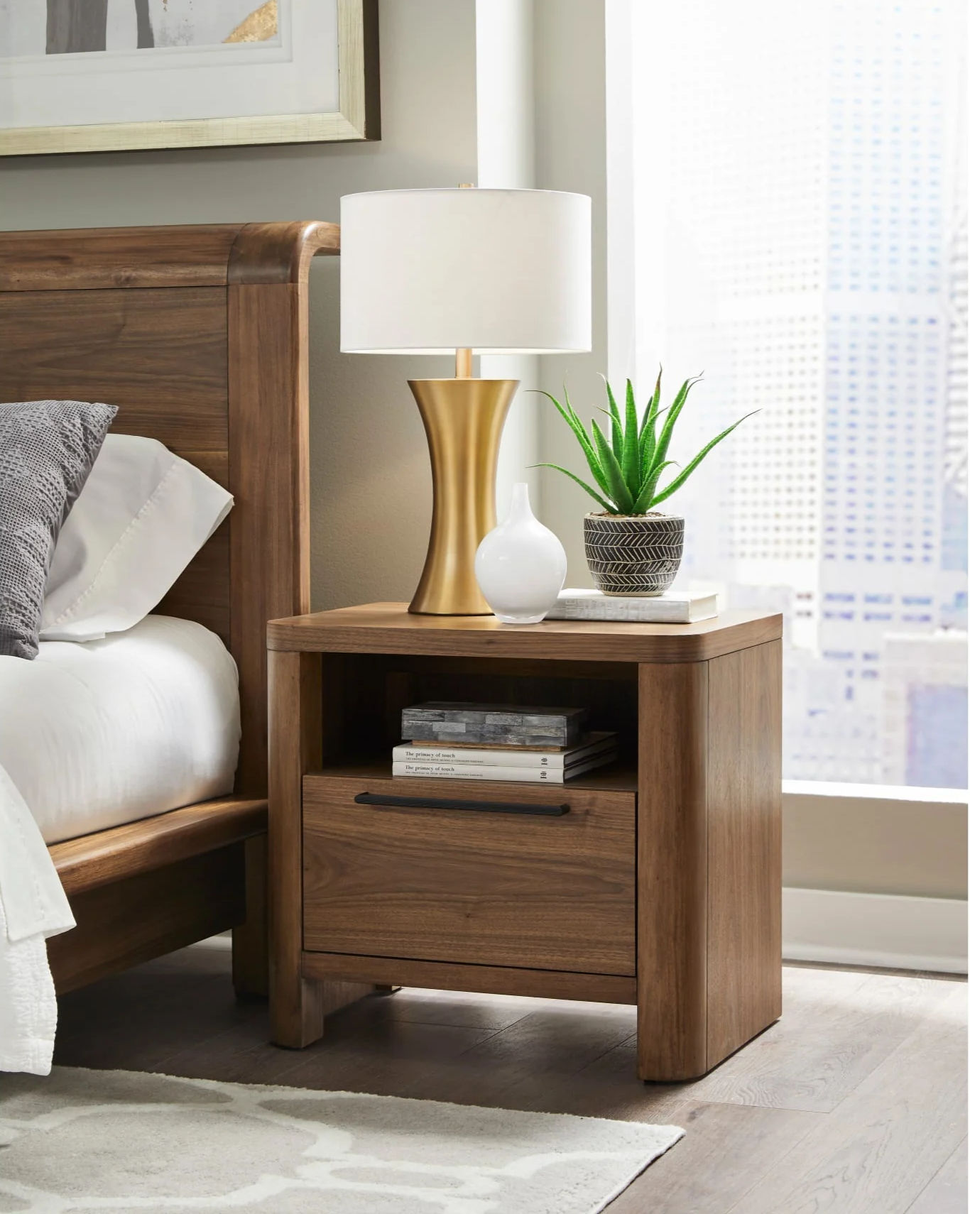 Totes One Drawer Nightstand in English Walnut